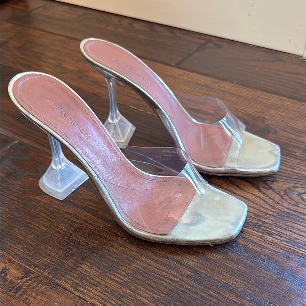 Amina Muaddi Lupita Glass Heels